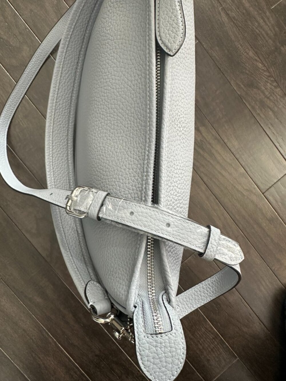 Coach Grey Blue Pebble Leather Cary Crossbody Bag Style #F2332-CC435 *NWT* - Picture 9 of 14